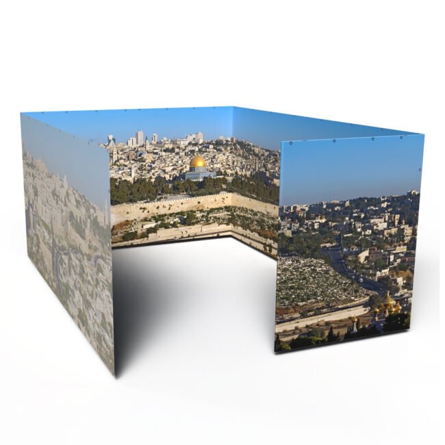 Jerusalem OId City Skyline Panoramic Sukkah Walls Fabric Custom Murals