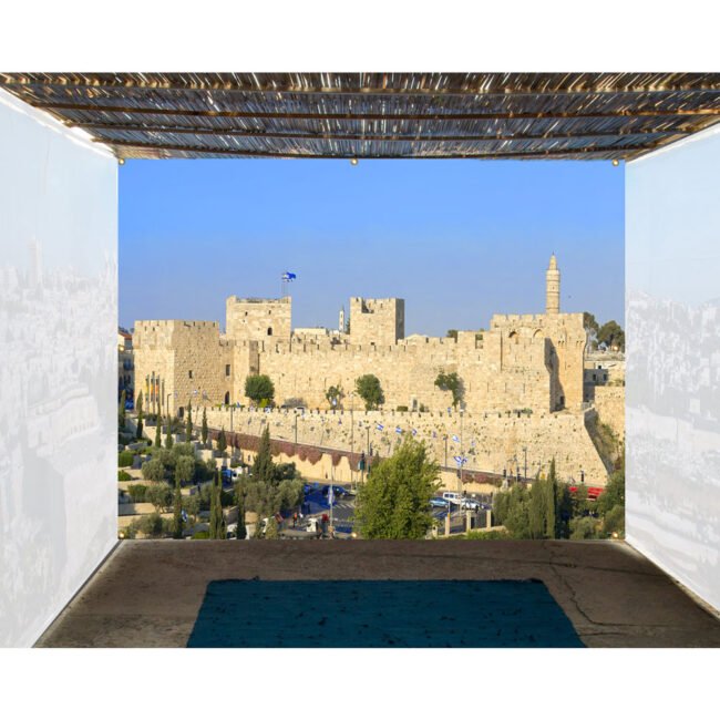 Jerusalem OId City Walls Panoramic Sukkah Single Wall Sukkah Mural