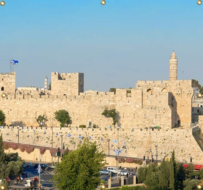 Tower of David Jerusalem Sukkah Wall Panel