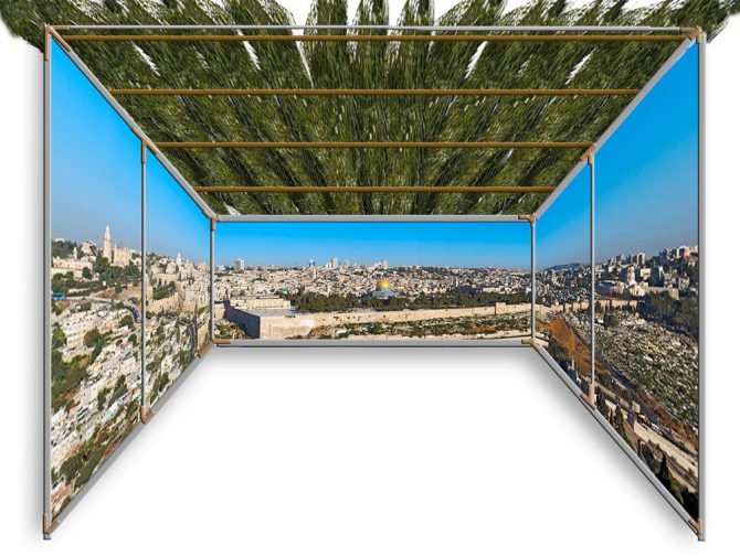 Jerusalem Skyline Panoramic Sukkah Kit