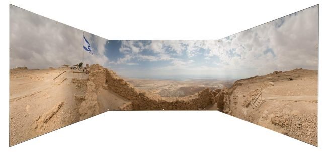 Masada East Gate Panoramic Sukkah Wall - sukkah360.com