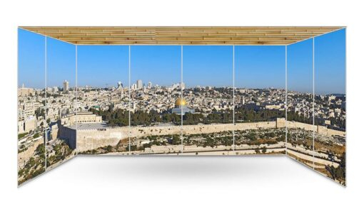 Jerusalem Old City Temple Mount Panoramic Sukkah Wallpaper - stage03.sukkah360.com