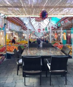 The Shuk Machaneh Yehudah Panoramic Sukkah Wallpaper - stage03.sukkah360.com