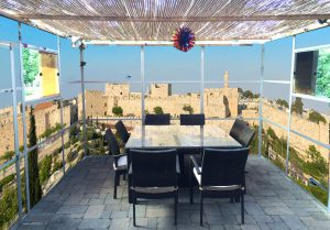 Jerusalem Old City Walls Panoramic Sukkah Wallpaper - stage03.sukkah360.com
