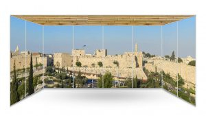 Jerusalem Old City Walls Panoramic Sukkah Wallpaper - stage03.sukkah360.com