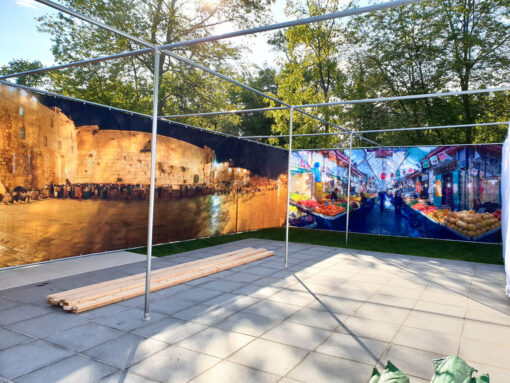 Chabad of Westport Jerusalem Sukkah Kit - 24x36 feet 10 feet high. Our Largest Sukkah To date (2018)