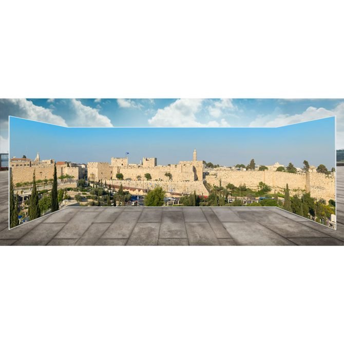 Jerusalem Old City Walls Fabric Sukkah Walls -The Panoramic Sukkah