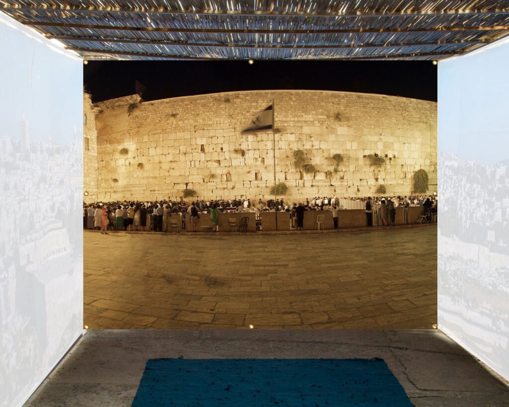 The Kotel Western Wall at Night Single Wall Sukkah Mural - Buy Sukkah Online 