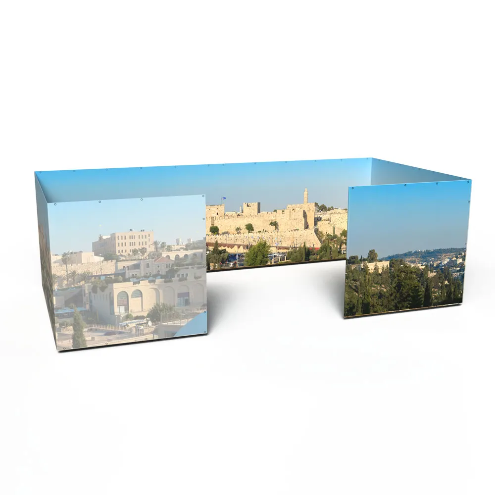 Jerusalem OId City Walls Panoramic Sukkah Fabric Walls Sukkah360.com
