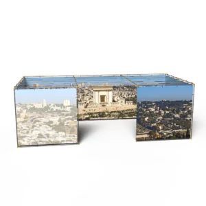 The Beit HaMikdash Jerusalem Panoramic Sukkah Kit Frame Walls and Schach Sukkah360.com