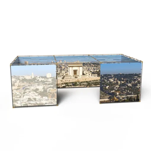 The Beit HaMikdash Jerusalem Panoramic Sukkah Kit Frame Walls and Schach Sukkah360.com