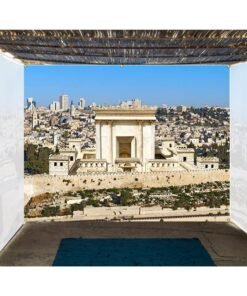 Jerusalem Skyline with Beit haMikdash - Single-Wall Sukkah Mural