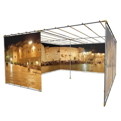 The Kotel Western Wall Israel Panoramic Sukkah Kit Frame Walls and Schach Sukkah360.com
