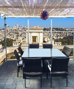 Jerusalem Skyline with Beit haMikdash - Panoramic Sukkah Wallpaper
