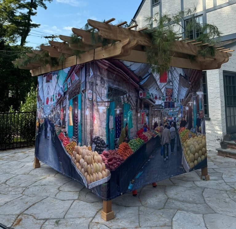 Shuk Machaneh Yehudah Panoramic Sukkah Walls - Sukkah360.com