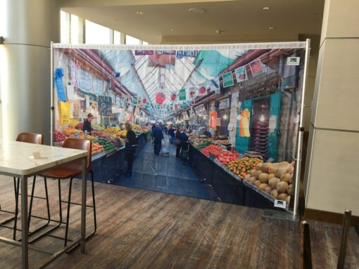 The Shuk-Machaneh Yehudah Jerusalem Panoramic Sukkah Custom Murals Sukkah360.com